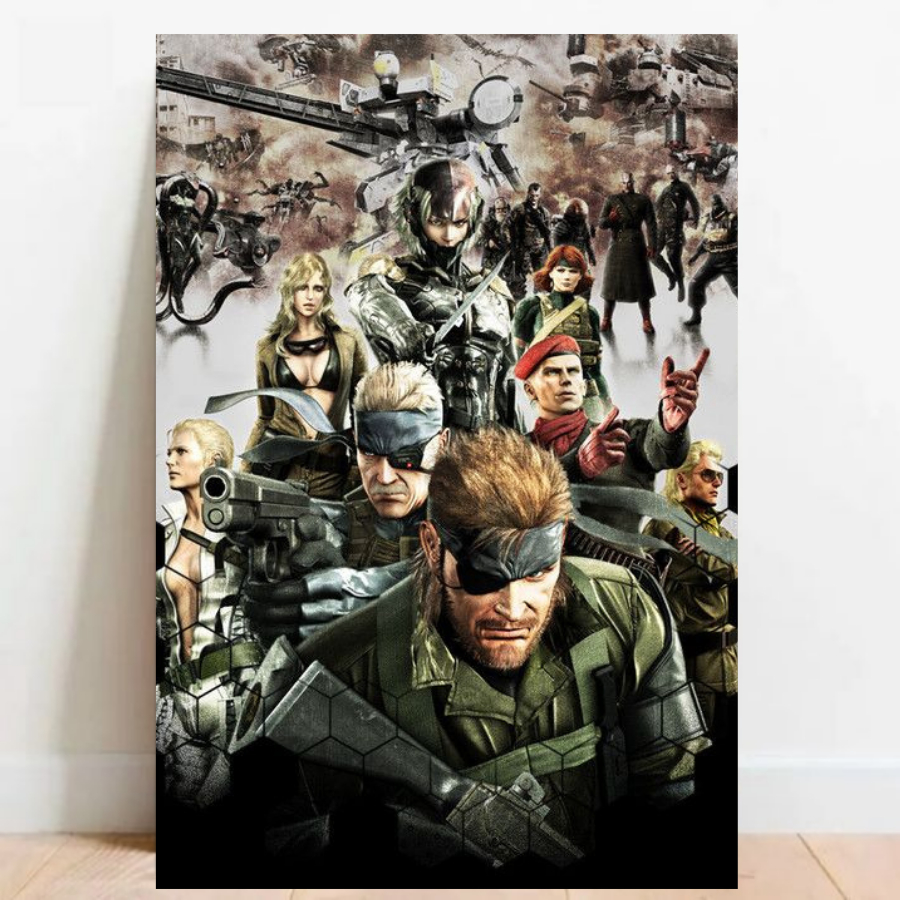 Quadro Gamer Placa decorativa Metal Gear Solid FPS video games sem moldura a2 013