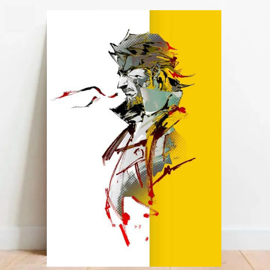 Quadro Gamer Placa decorativa Metal Gear Solid FPS video games sem moldura a2 014