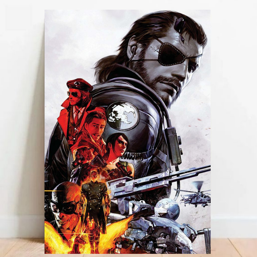 Quadro Gamer Placa decorativa Metal Gear Solid FPS video games sem moldura a2 015
