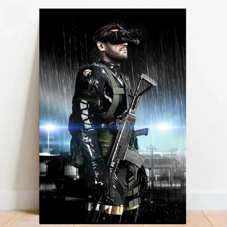 Quadro Gamer Placa decorativa Metal Gear Solid FPS video games sem moldura a2 017