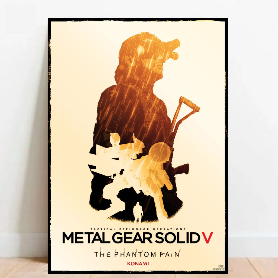 Quadro Gamer Placa decorativa Metal Gear Solid FPS video games sem moldura a2 018