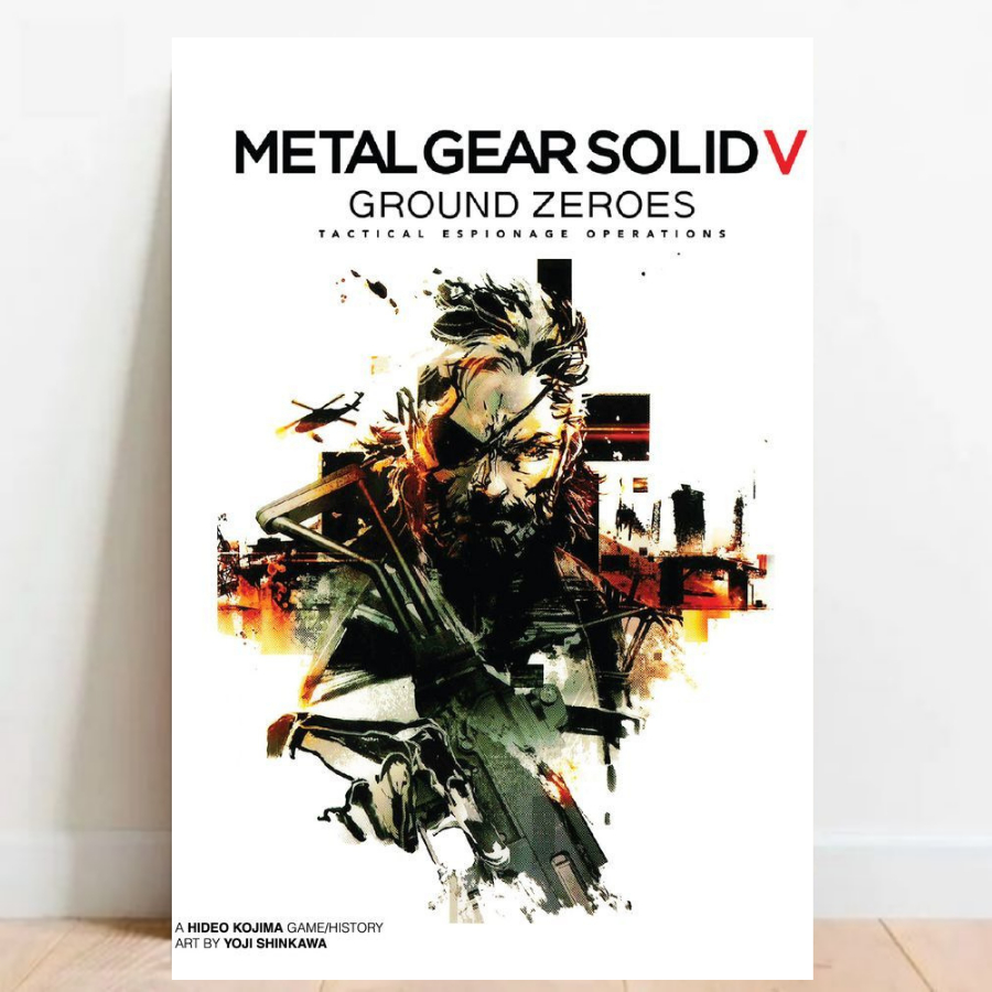 Quadro Gamer Placa decorativa Metal Gear Solid FPS video games sem moldura a2 016