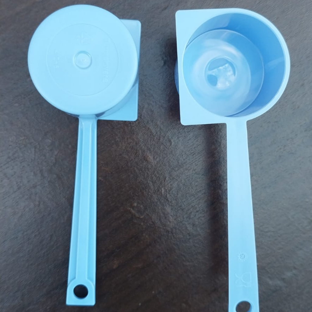 2 Medidor De Cafe Tupperware Colher Colherzinha Medidora Leite em po Acucar Aveia Cores Diversas