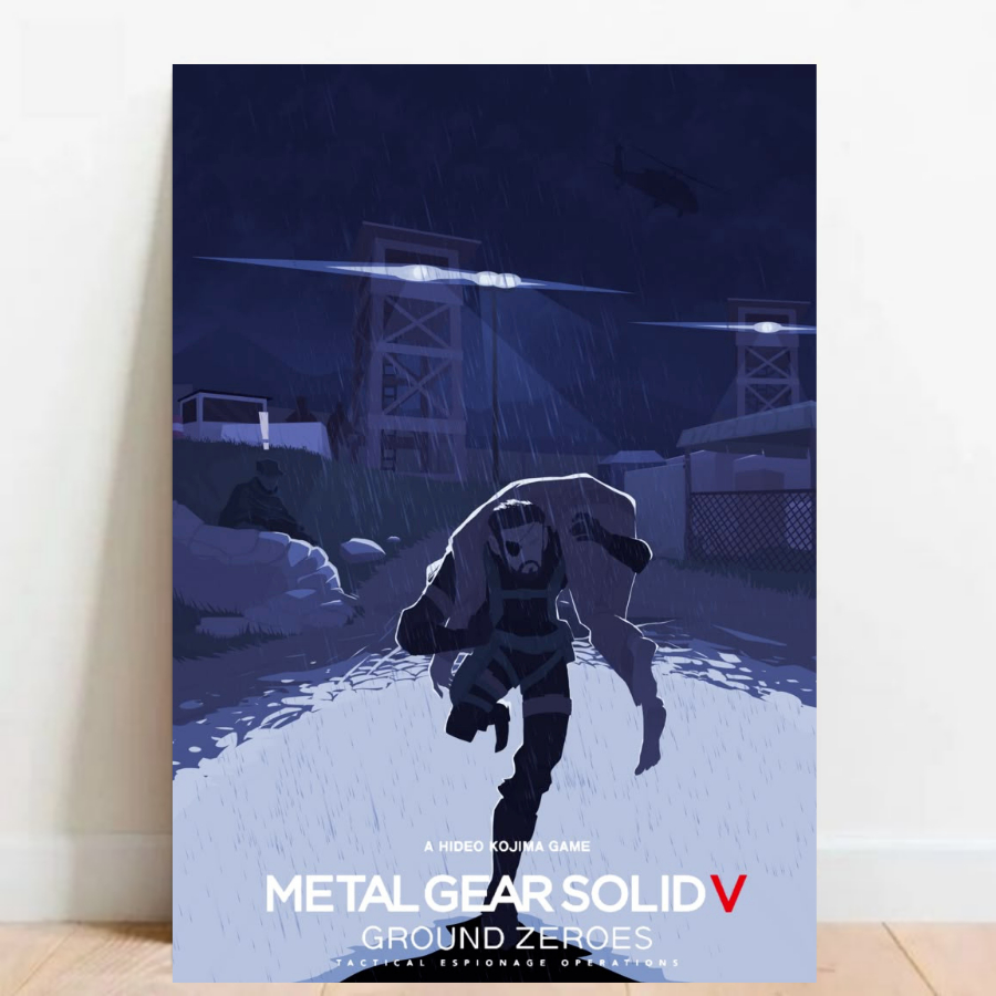 Quadro Gamer Placa decorativa Metal Gear Solid FPS video games sem moldura a2 020