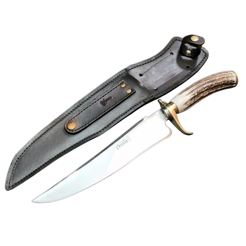 Faca Forjada Especial Criolla Aço Alemão e Chifre de Cervo 10"