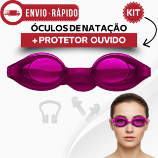 Oculos de Natação Silicone Regulavel Com alça E protetor de ouvido, nasal varias cores Kids e Adulto em Oferta na Shopee
