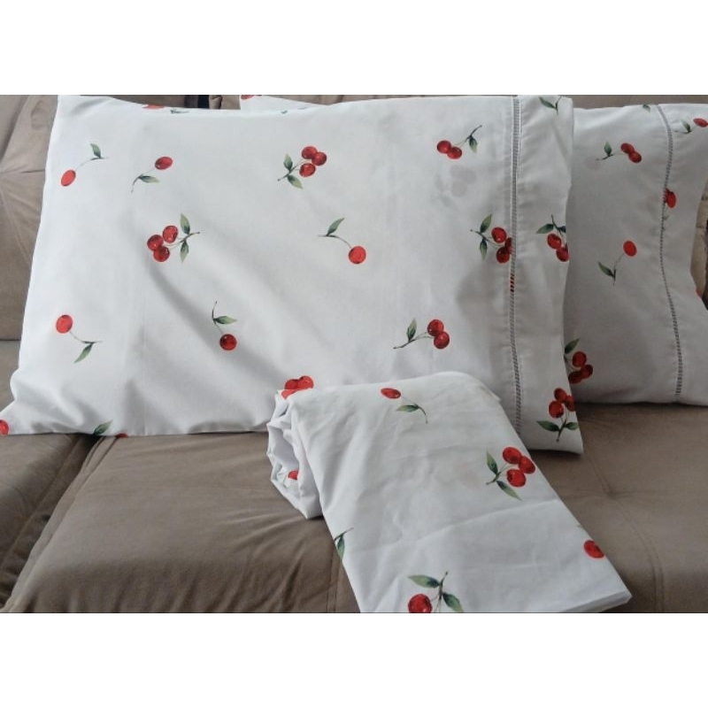Jogo De Cama lençol Super King Size 3 Peças Percal 200 Fios 100% Algodão Com Elástico Na Volta Toda em Oferta na Shopee