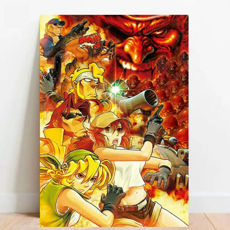 Quadro Gamer Placa decorativa Metal Slug video games sem moldura a2 01