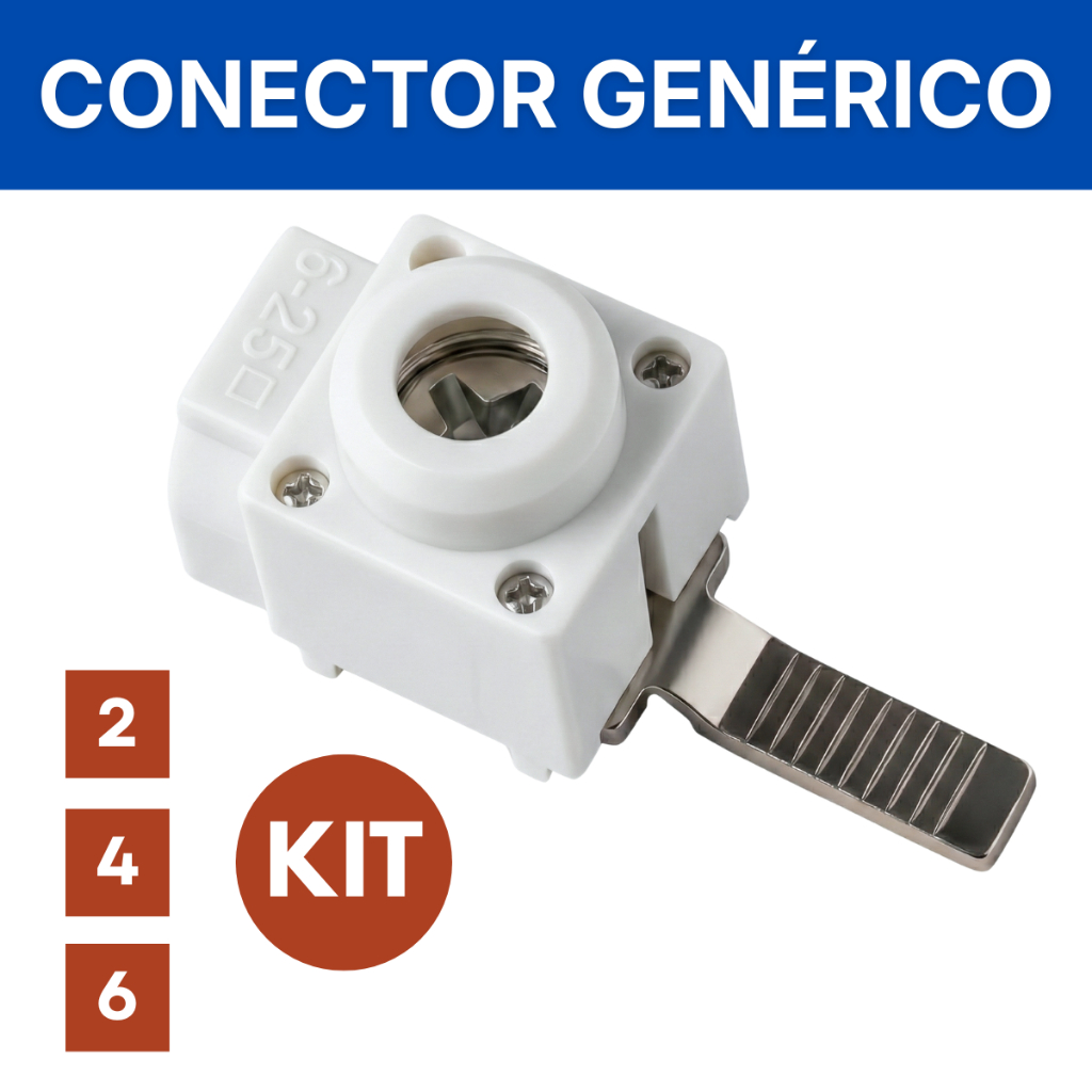 KIT Conector Genérico Frontal 6mm à 25mm (Terminal P/ Disjuntor)