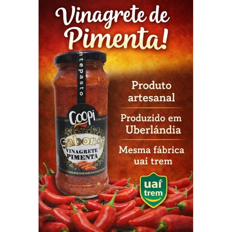Pimenta Vinagrete Uai trem, de Uberlândia Mg para o Brasil