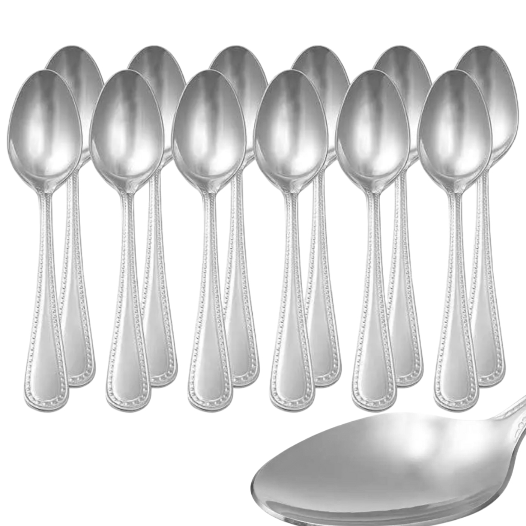 Kit Jogo Colher de mesa sopa com 24 e 36 peças em aço inox talher em Oferta na Shopee