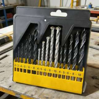 Kit de Brocas Multiuso 16 Peças  Com Estojo  Compatível com Furadeira e Parafusadeira  Para Madeira Metal e Concreto