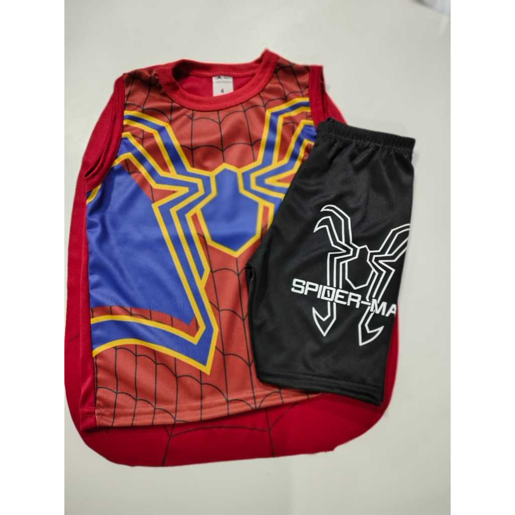 Fantasia Infantil Homem Aranha Super-Herói Menino Menina Cosplay Capa Festa Carnaval Halloween