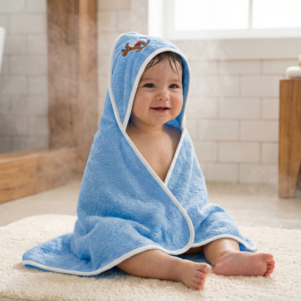Toalha De Banho Infantil para Bebê Felpuda Com Capuz Excelente Absorção — imagem 2 de 2