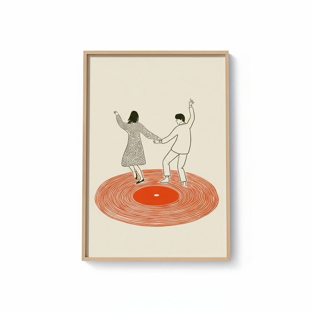Quadro decorativo Disco casal dançando vintage cool (1 peça) em Oferta na Shopee