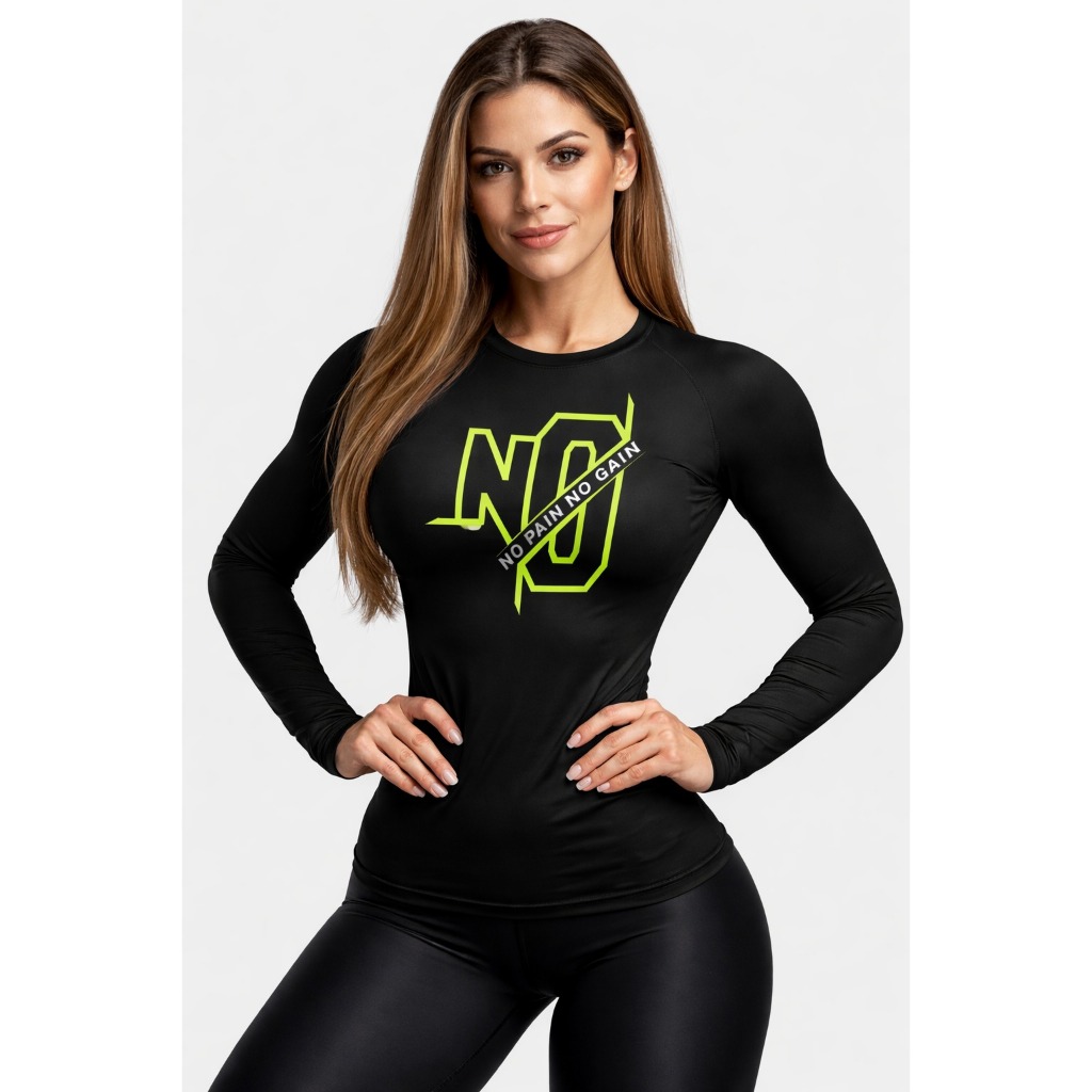 Camiseta Térmica Segunda Pele Feminina Manga Longa Premium com Compressão, Proteção Solar UV