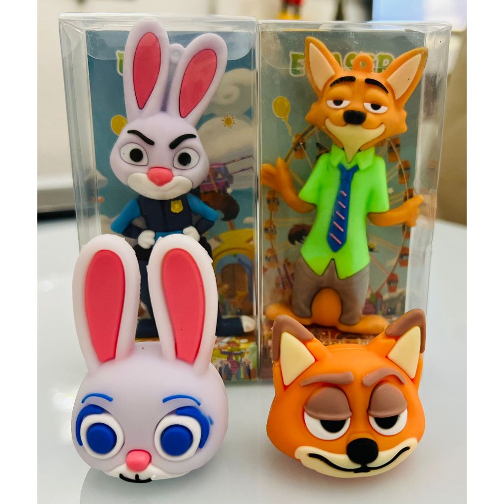Borracha 3D Zootopia + Apontador 3D Personagem Papelaria Fofa Estudos Escola Material Escolar Papelaria Bonecos 2 Peças