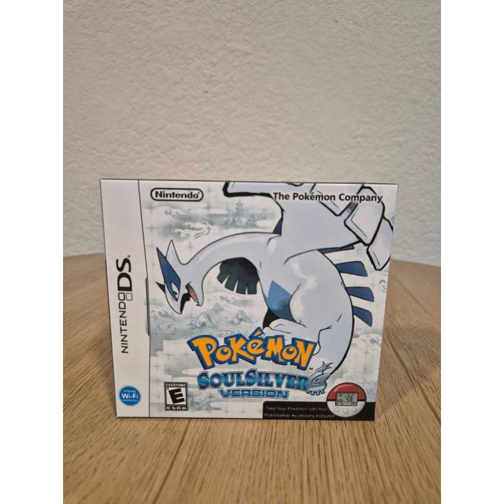 caixa repro pokemon soulsilver com berço para pokewalker e luva para pokemon de nintendo DS