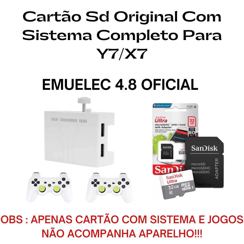 Cartão SD Original 256gb Com Sistema Para Game Stick Y7 /X7 Atualizado E Desbloqueado