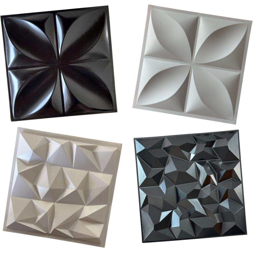 Kit Placas PVC 3D Revestimento de Parede Decorativa 25x25 cm