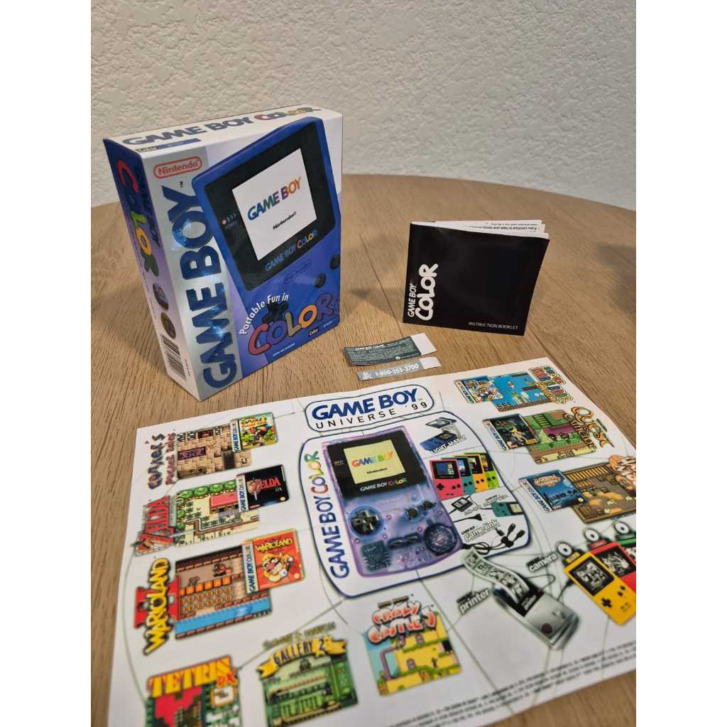 caixa repro gameboy color portatil atomic purple grape berry dandelion teal kiwi com berço manual labels e poster