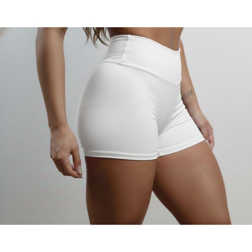 Short Academia Feminino Cintura Alta Fitness Compressão Modelador
