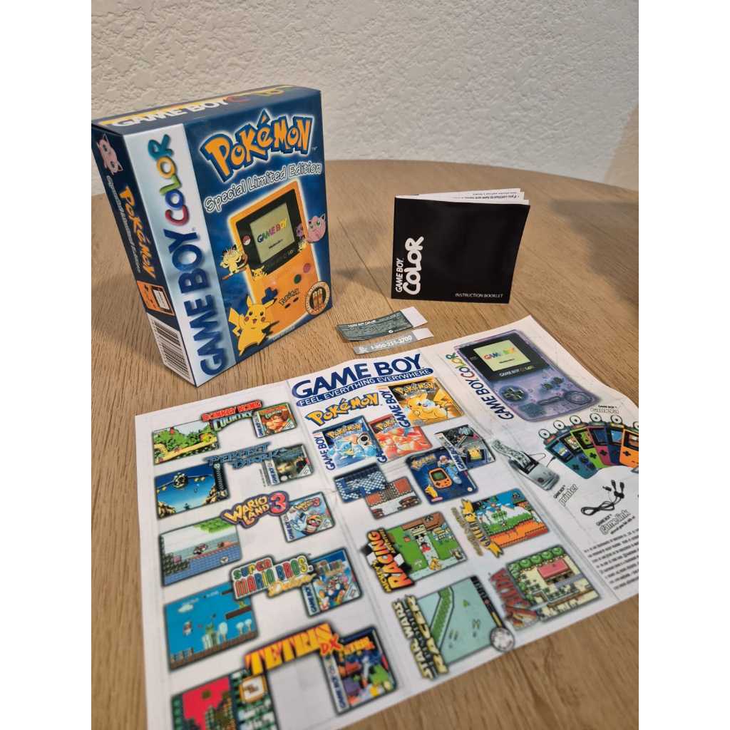 Caixa Game Boy Color Pokémon Edição limitada Especial Premium Completa c/ Manual, Labels e Flyer