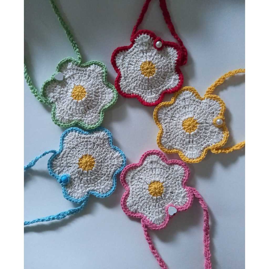 Bolsa crochê flor/margarida infantil/bebê. Lançamento da loja! 🥰 Leiam a descrição com atenção.
