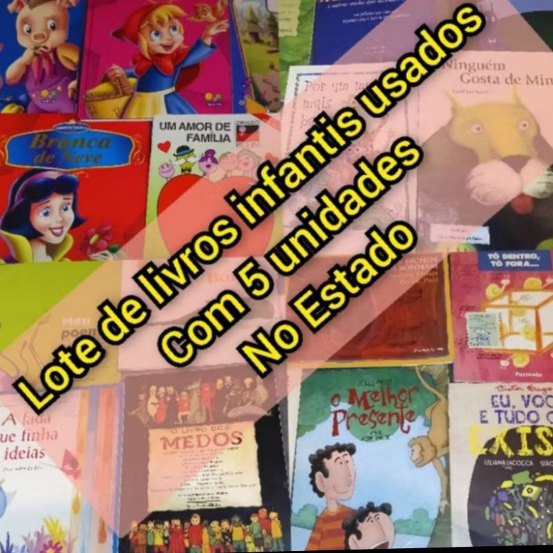 Lote de livros usados com 5 unidades Infantil