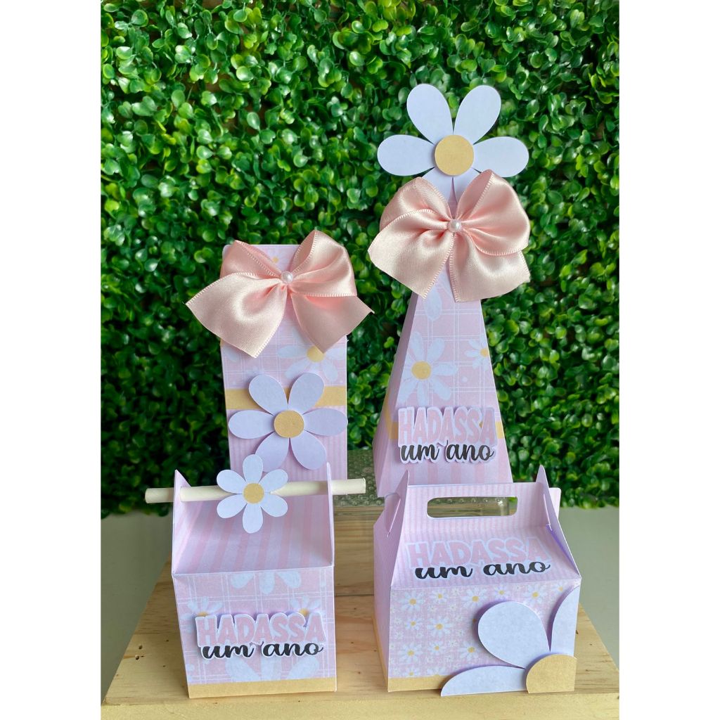KIT PERSONALIZADO MARGARIDAS | ANIVERSÁRIO | FESTA MARGARIDAS | PERSONALIZADOS | LEMBRANCINHA | CAIXA MILK | MARGARIDAS