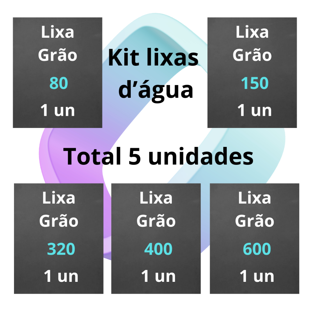 Lixa 80 150 320 400 600 kit 1 2 ou 3 folhas de cada Grão Polimento Lixamento Plásticos Metal Fibra em Oferta na Shopee