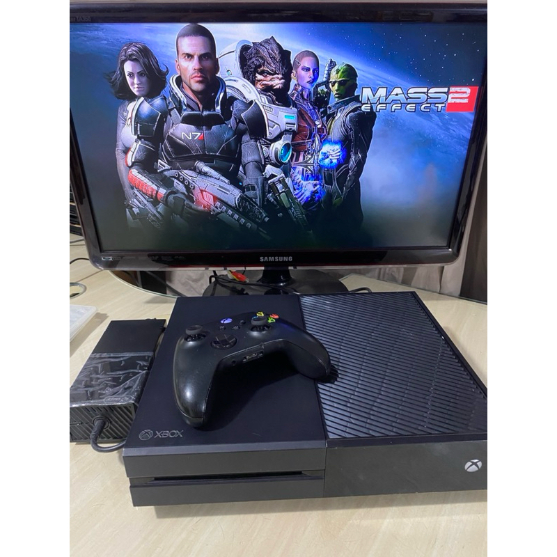 X Box One Fat 1 Controle 5 Jogo + Fonte e Cabos