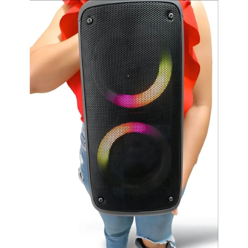 mega Caixa de som potente 40 cm altura 200w amplificada com entrada microfone bluetooth rádio pendrive cartão SD