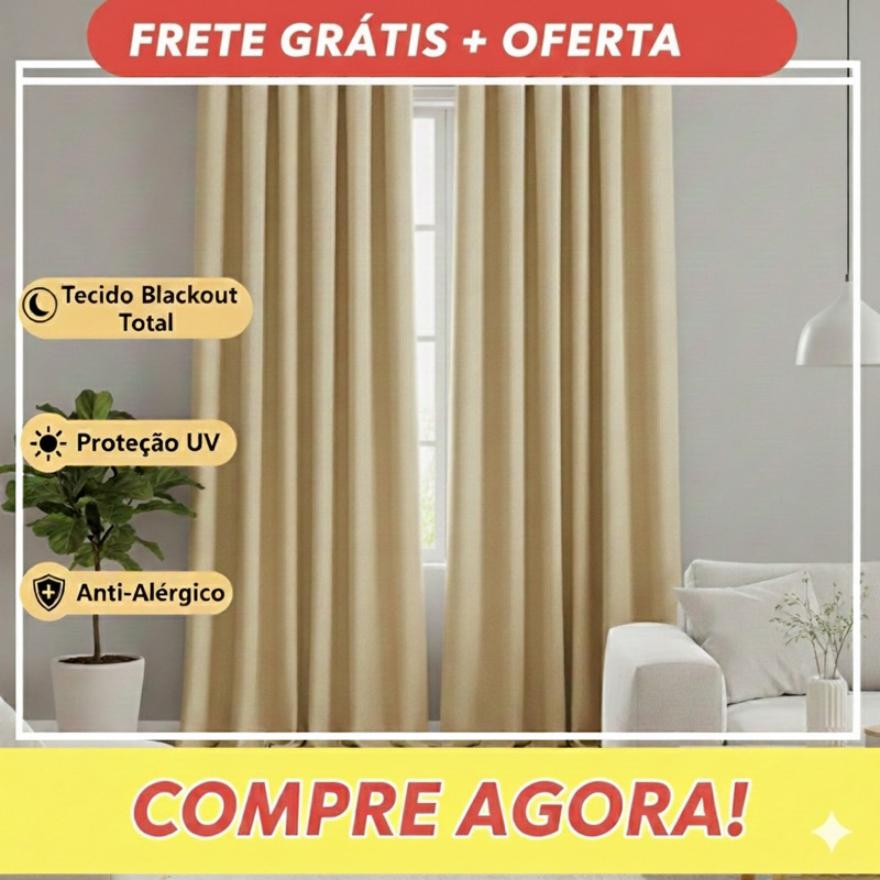 cortina blackout em tecido sala e janela blackout  3.00x2.80