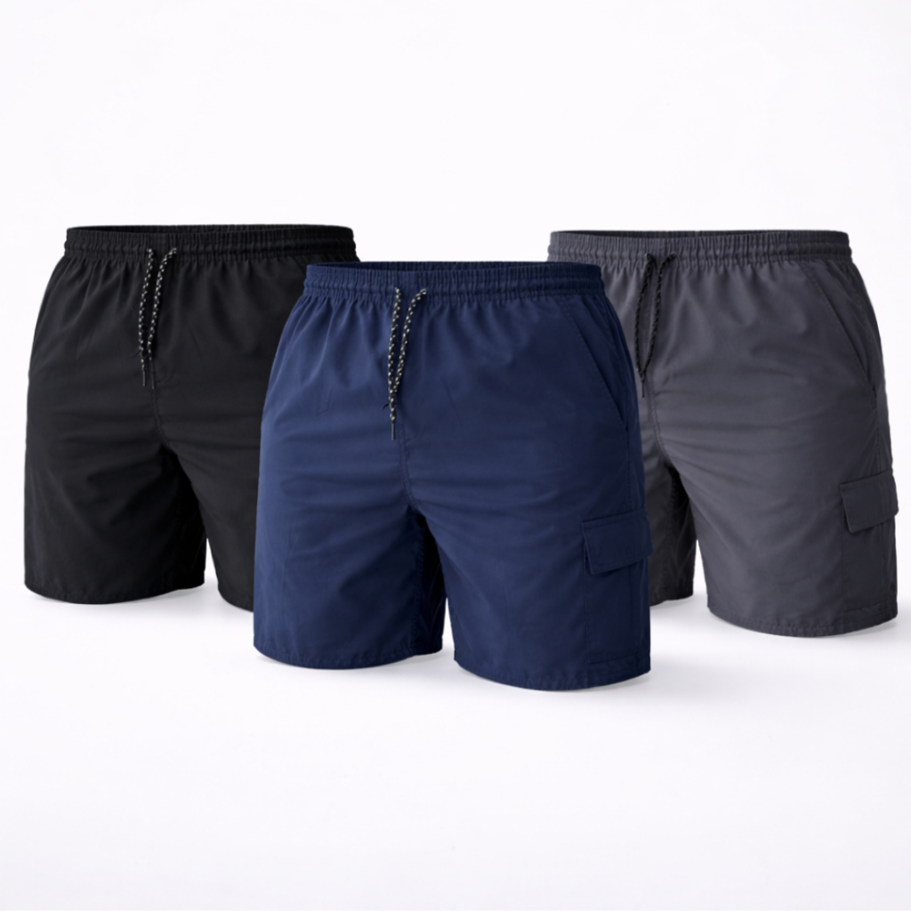 Kit 3 Short Mauricinho Tactel Masculino Academia Corrida Praia Verão Com Elastano