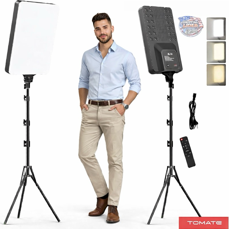 Ring Light LED Tomate 19 Polegadas 60W Potente + Tripé 2,10m com Controle Remoto Original