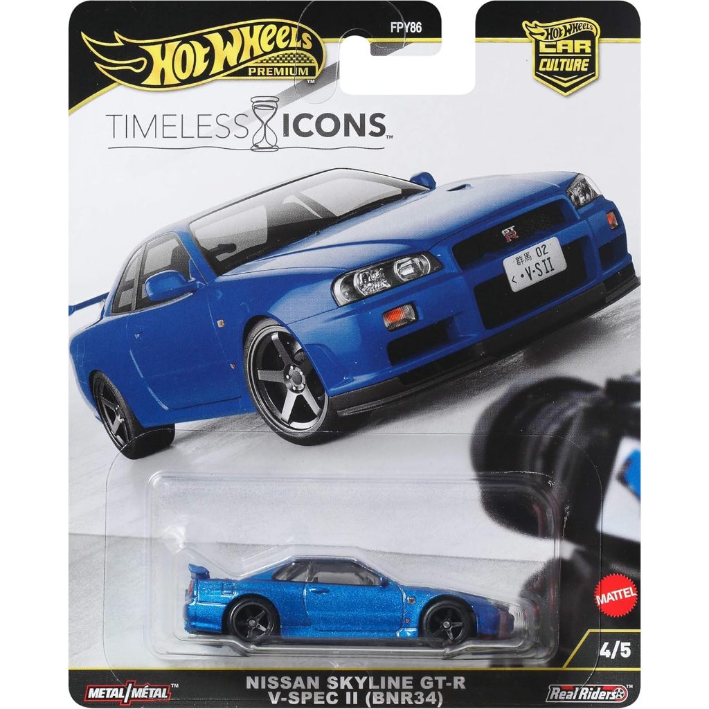 Cultura De Carro HOT WHEELS-Ícones Atemporais-NISSAN SKYLINE GT-R V-SPEC II (BNR34)