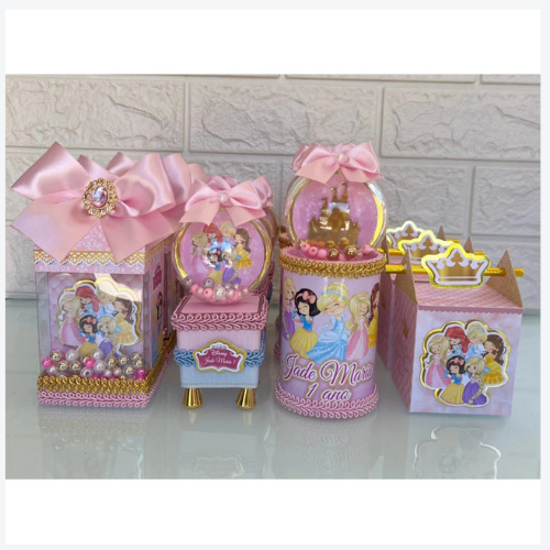 KIT PERSONALIZADOS DE LUXO PRINCESAS DA DISNEY| Lembrancinha princesas Disney|| Cinderela| festa infantil menina!
