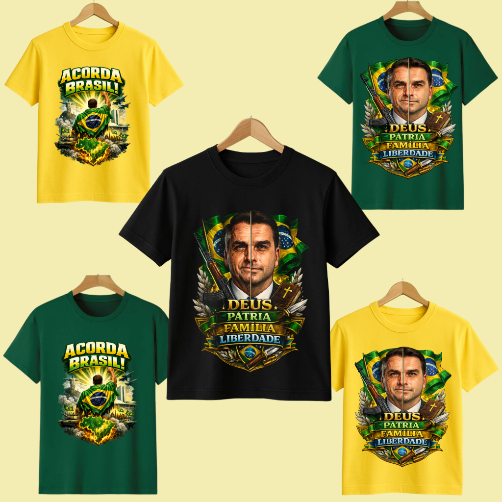 Camiseta Bolsonaro Camisa Patriota Blusa O MITO Brasil Temática Festa Promoção Unissex