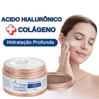 Ácido Hialurônico + Colágeno Facial 100g Hidratante Antirrugas Rejuvenescedor Ultra Firmeza Elasticidade Hidratante em Oferta na Shopee