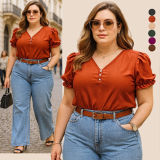 BLUSAS SOCIAL PLUS SIZE FEMININA CONFORTÁVEL MODERNA ALTA QUALIDADE BARATO BLUSA FEMININAS BLUSINHA GRANDE EVANGELICA em Oferta na Shopee