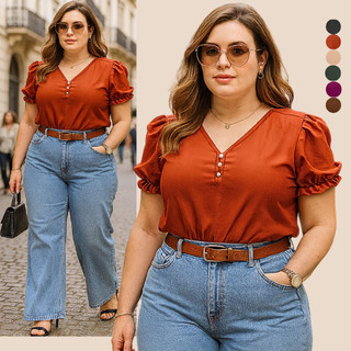 BLUSAS SOCIAL PLUS SIZE FEMININA CONFORTÁVEL MODERNA BLUSA FEMININAS BLUSINHA GRANDE EVANGELICA