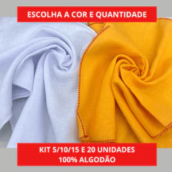 Flanela de Limpeza 100% Algodão 28x38cm Multiuso - Ideal para uso Doméstico, Automobilístico e Polimento