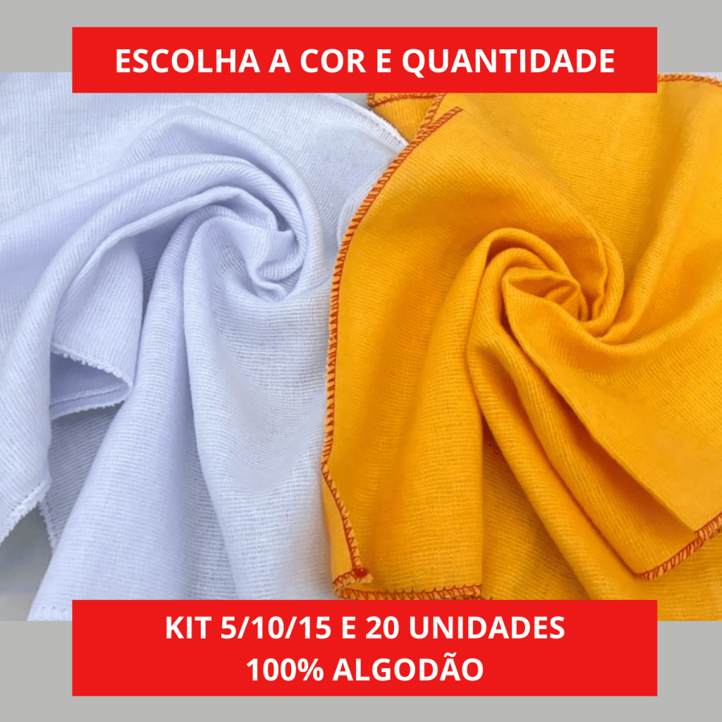 Flanela Algodão Multiuso 28x38cm Super Absorvente Limpeza Geral Casa e Carro em Oferta na Shopee