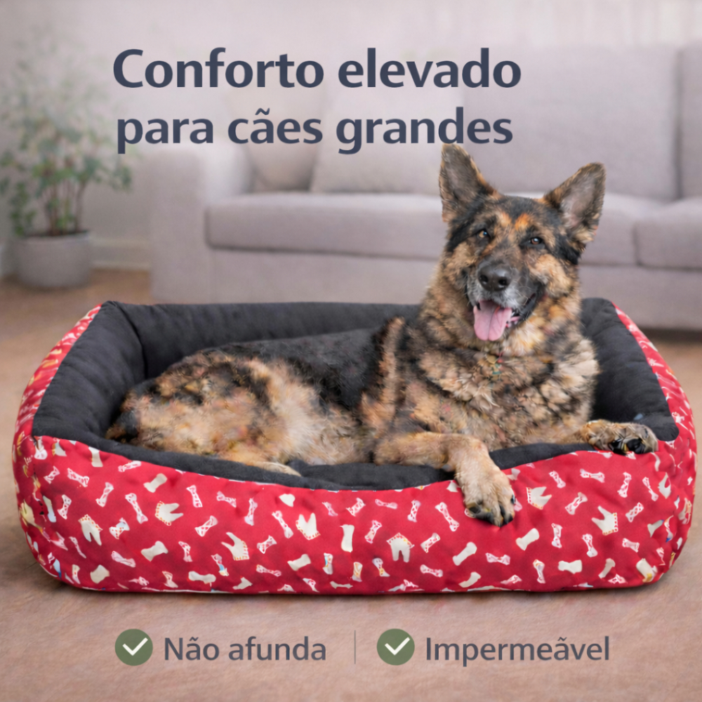 Cama Pet Extra Grande 70x70 Impermeável Quadrada Conforto Térmico Protege do Frio e Umidade