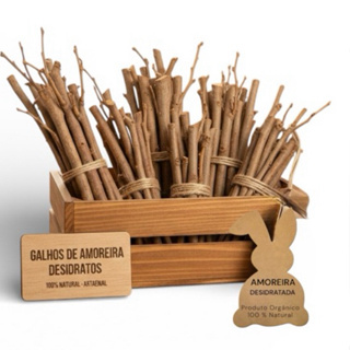 Galhos de AMOREIRA (Amora) Natural e Orgânico para Coelhos e Roedores. em Oferta na Shopee