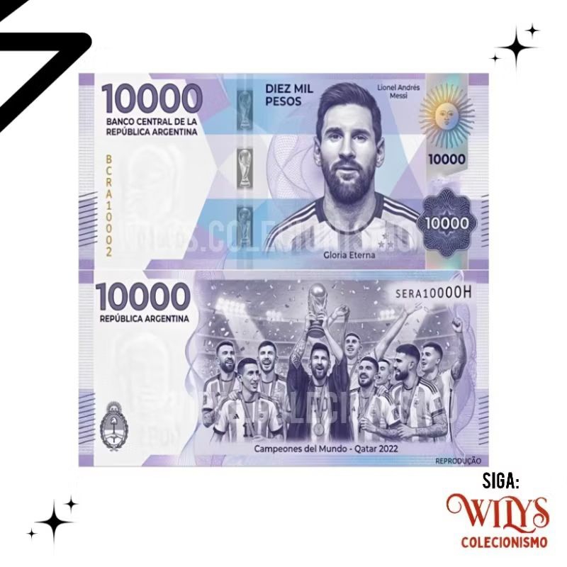 Cédula Fantasia - Diez Mil Pesos - Lionel Andrés Messi