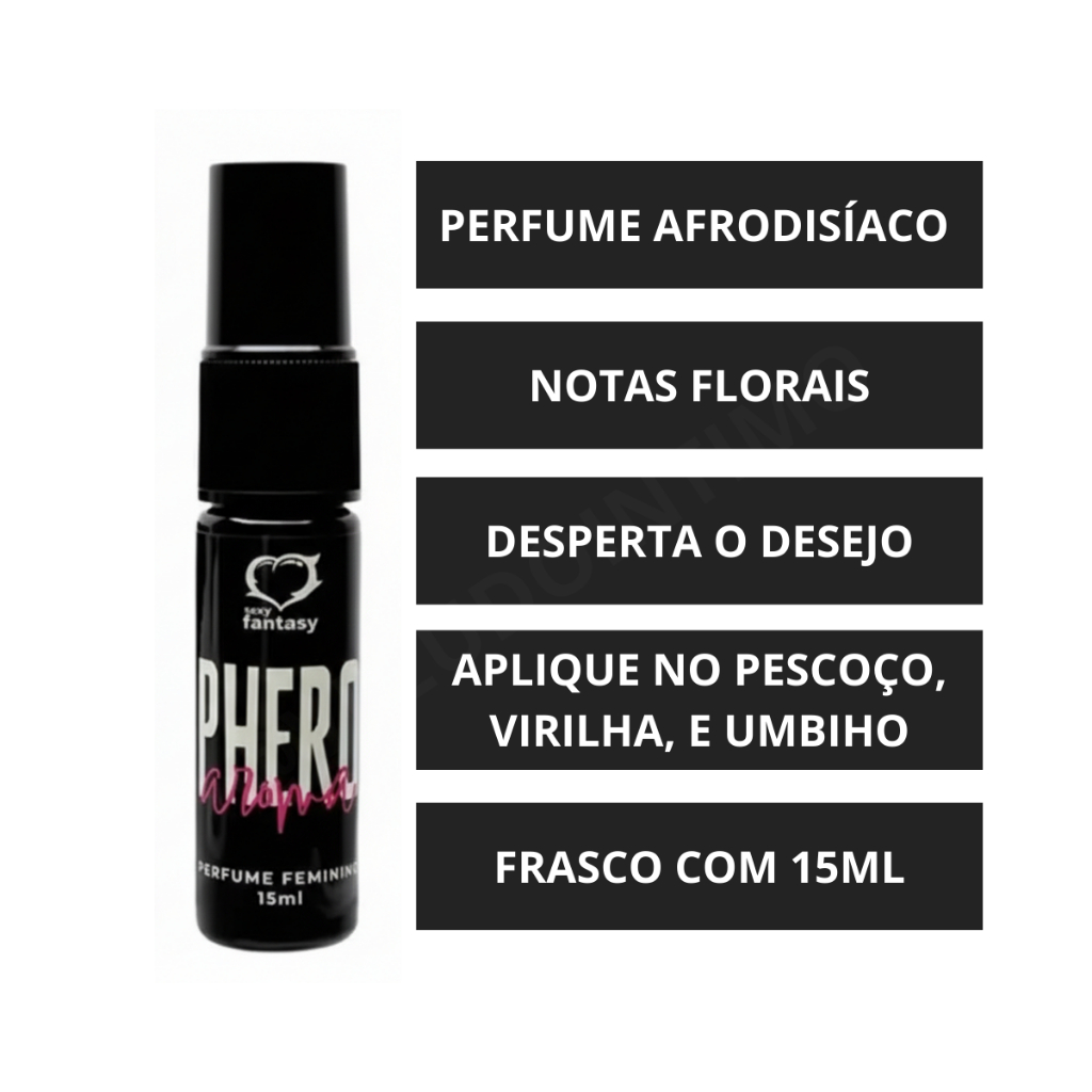 PERFUME AFRODISÍACO FEMININO PHERO 15ML ATRAI HOMENS S3XY FANTASY S3X SH0P
