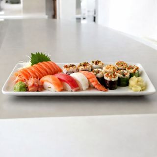 Travessa Bandeja Retangular Branca para servir Festas Buffet Decorações Comida Japonesa em Oferta na Shopee