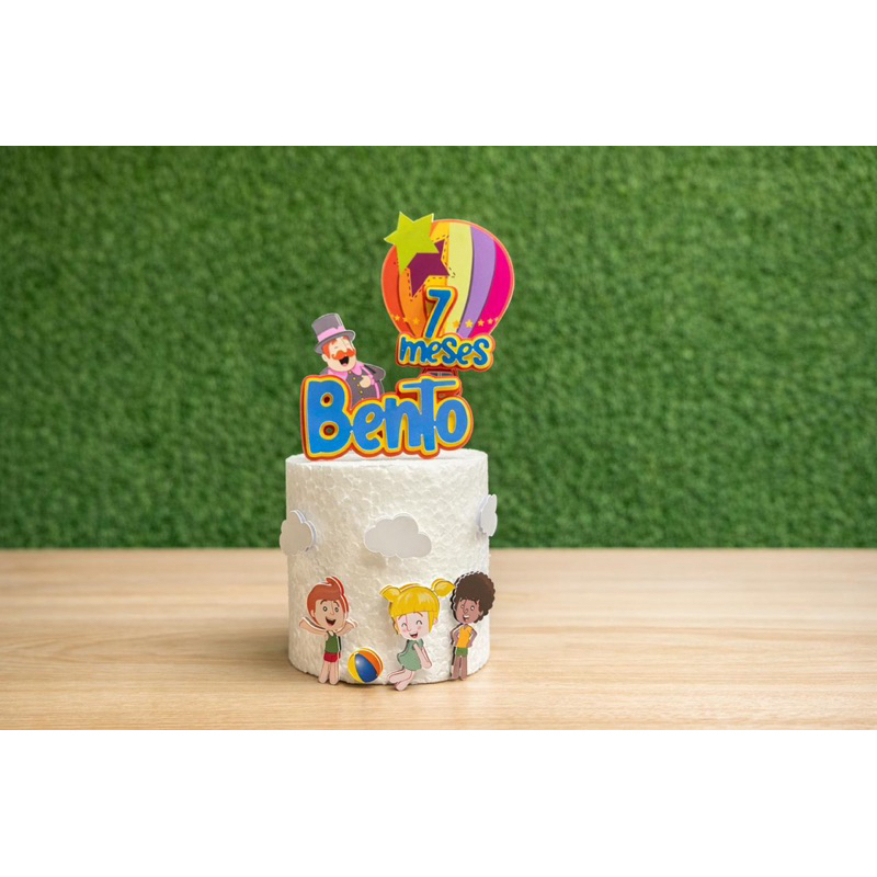 Topo de Bolo Mundo Bita Personalizado com Nome e Idade – Topper Festa Infantil - ENVIO RÁPIDO